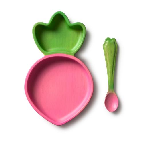 Ramona The Radish, тарелка и ложка «Редиска»