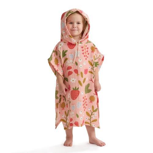 Пончо детское из муслина BUBA KIDS, Ягодная поляна