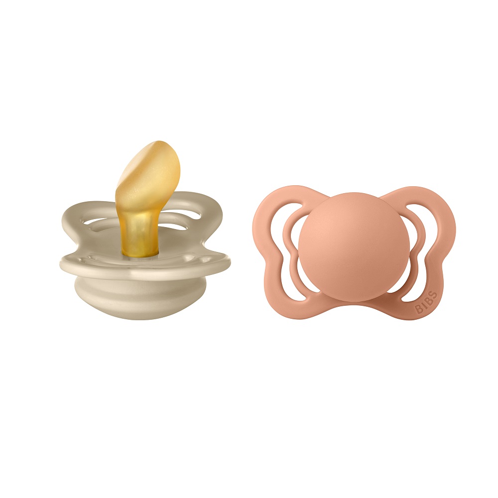 SALE! Набор пустышек латексных BIBS Couture, 2 шт. - Vanilla/Peach, 0+ мес.