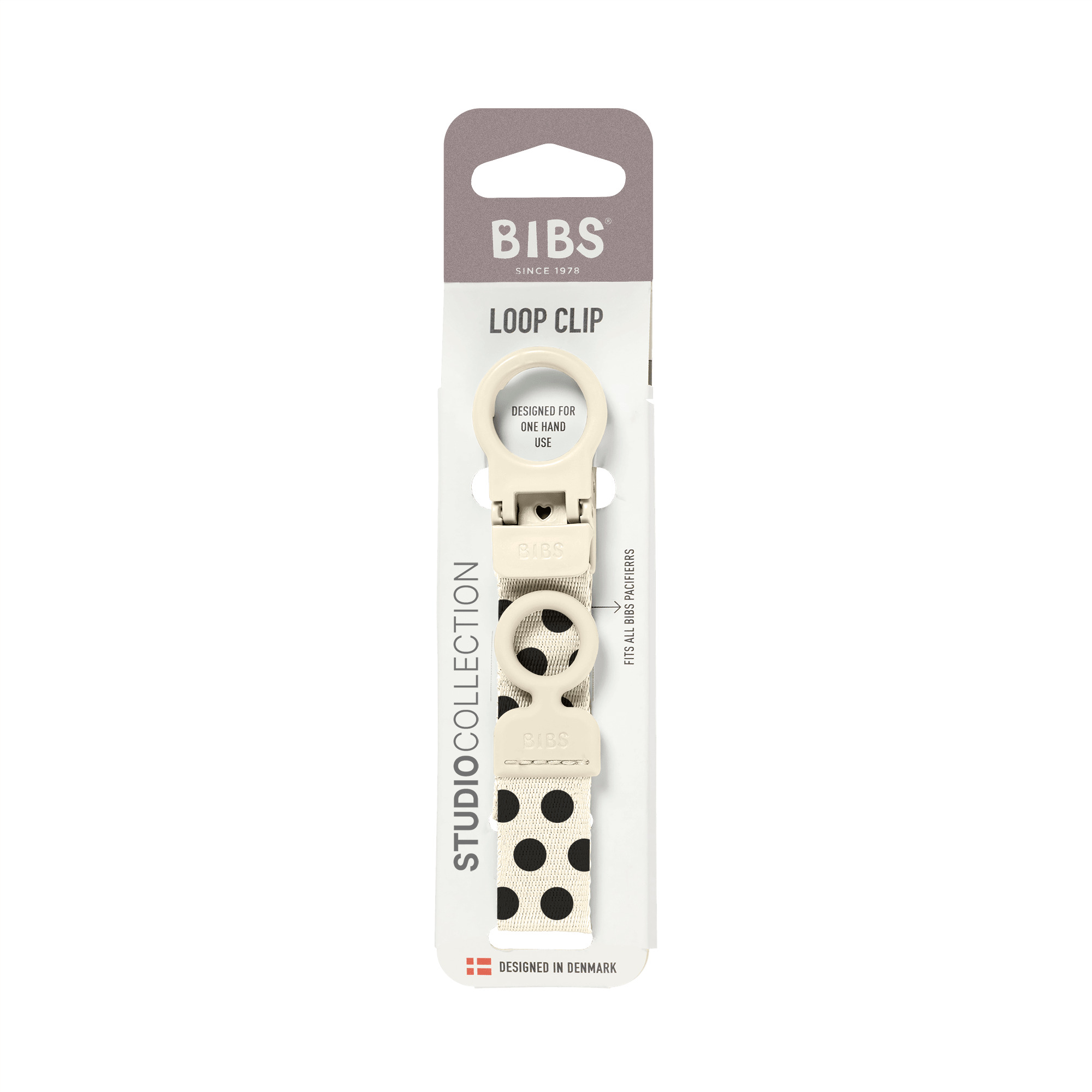 Держатель для пустышки BIBS Clip Loop - Ivory/Black