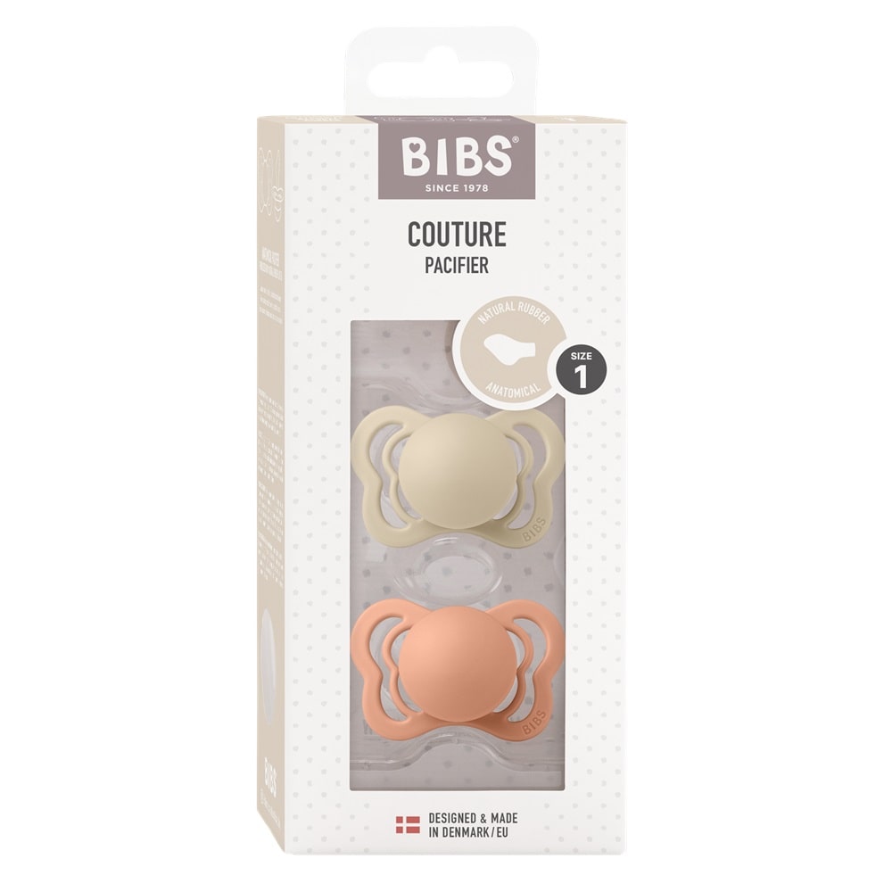 SALE! Набор пустышек латексных BIBS Couture, 2 шт. - Vanilla/Peach, 0+ мес.
