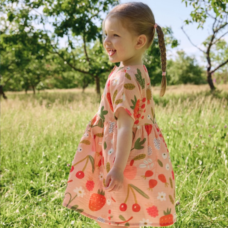 Платье детское с карманами из муслина BUBA KIDS, Ягодная поляна