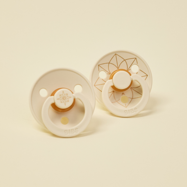 Набор пустышек латексных BIBS Studio Colour - Noor - Ivory/Gold, 6+ мес.