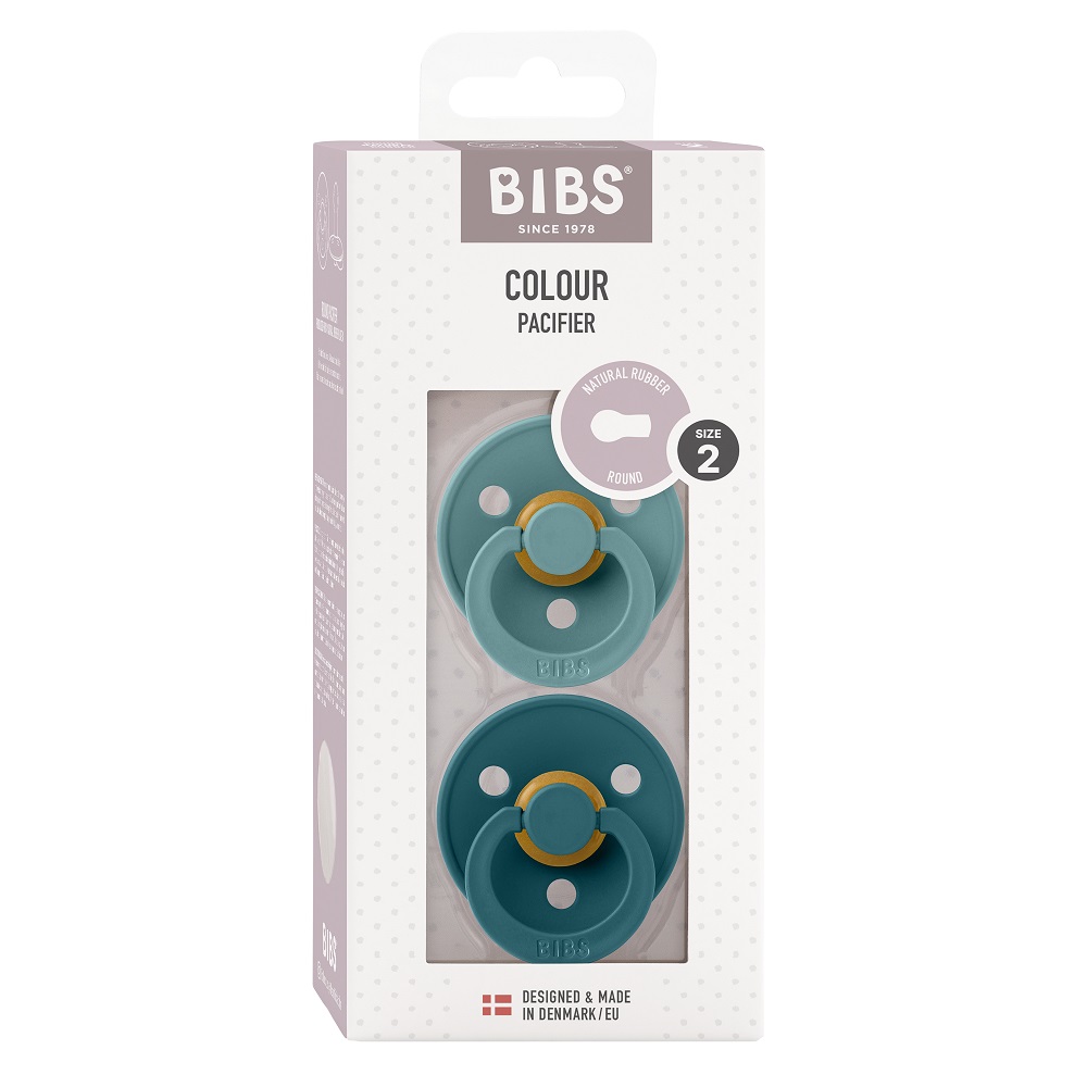 Набор пустышек латексных BIBS Colour, 2 шт. - Island Sea/Forest Lake, 6+ мес.