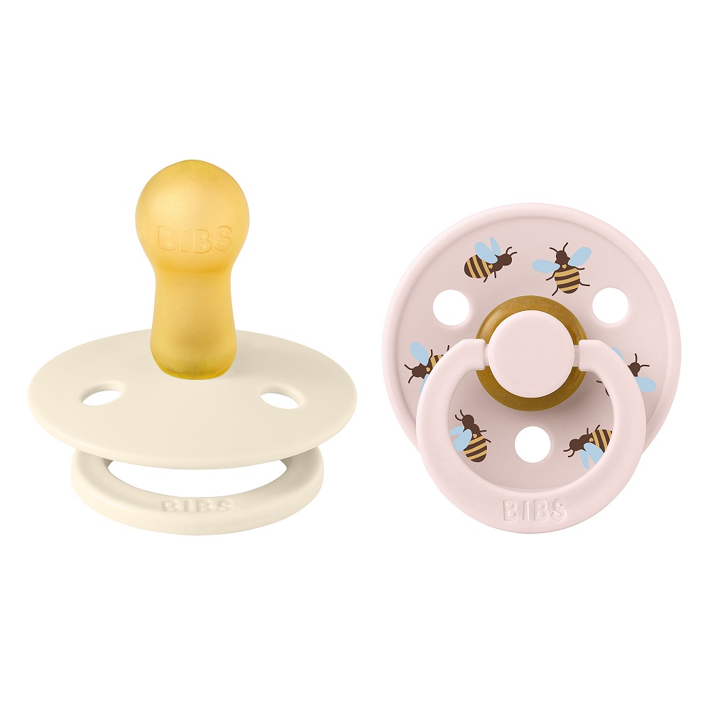 SALE! Набор пустышек латексных BIBS Studio Colour, 2 шт. - Bumblebee - Ivory Mix, 6+ мес.