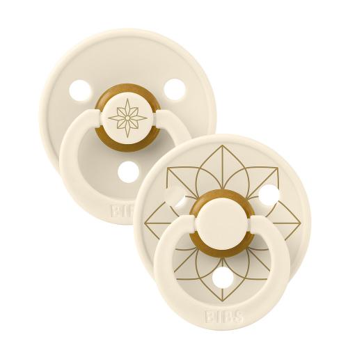 Набор пустышек латексных BIBS Studio Colour - Noor - Ivory/Gold, 6+ мес.