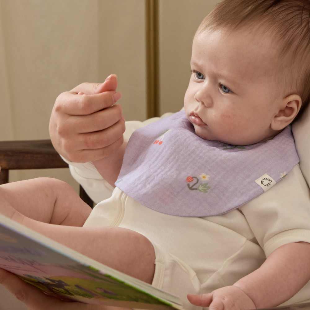 Слюнявчики муслиновые BUBA KIDS, 3 шт., Таёжные ягоды/Сливочный/Сирень