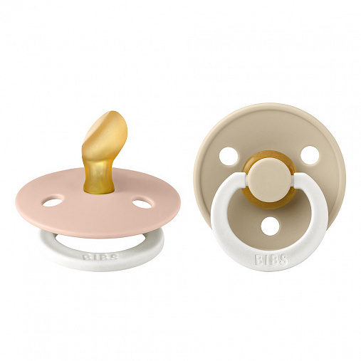 Набор пустышек латексных ночных BIBS Colour Glow Anatomical, 2 шт. - Blush/Vanilla, 0+ мес.