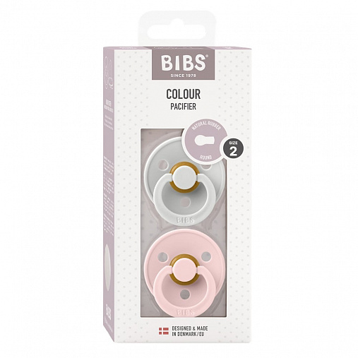 Набор пустышек латексных BIBS Colour, 2 шт. - Haze/Blossom, 6+ мес.