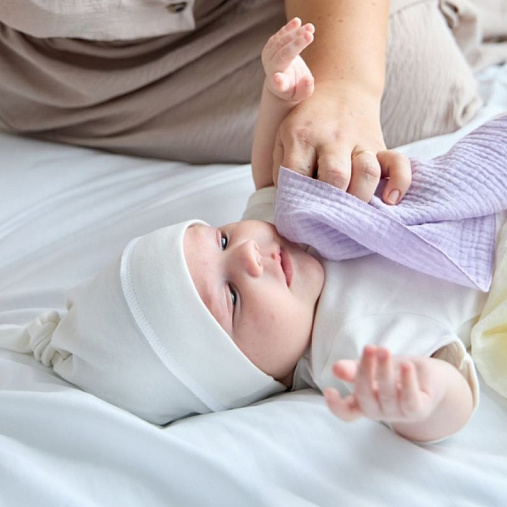 Платочки муслиновые BUBA KIDS, 3 шт., Таёжные ягоды/ сирень/ сливочный