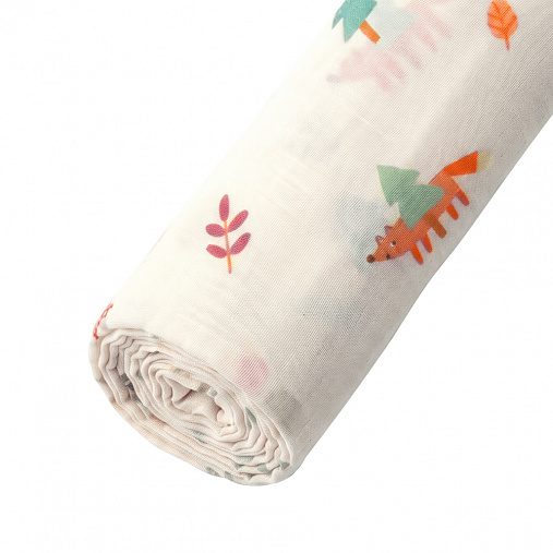 Пелёнка муслиновая BUBA KIDS, Однажды в лесу, 115х115