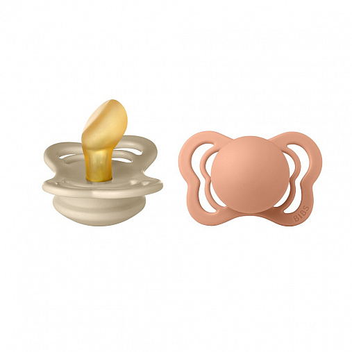 SALE! Набор пустышек латексных BIBS Couture, 2 шт. - Vanilla/Peach, 0+ мес.