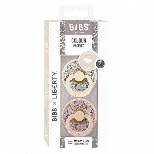 Набор пустышек латексных BIBS Liberty Colour Anatomical, 2 шт. - Eloise - Ivory/Blush, 6+ мес.