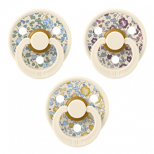 Набор пустышек латексных BIBS Liberty Try-it Colour, 3 шт. - Eloise - Ivory, 0+ мес.