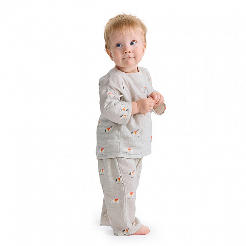 Рубашка и брюки детские из муслина комплект BUBA KIDS, Лошадки