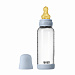 Стеклянная бутылочка для кормления с латексной соской, средний поток BIBS - Baby Blue, 240 мл