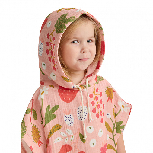Пончо детское из муслина BUBA KIDS, Ягодная поляна