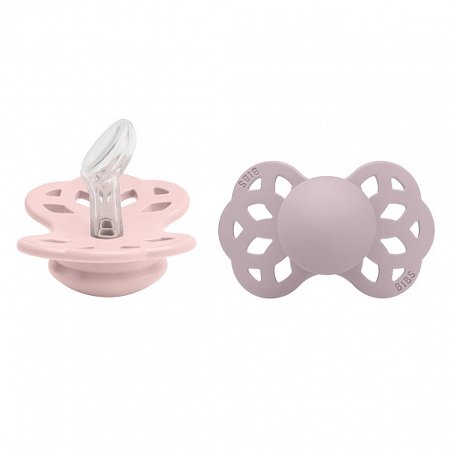 Набор пустышек силиконовых BIBS Infinity Anatomical, 2 шт. - Blossom/Dusky Lilac, 0+ мес.