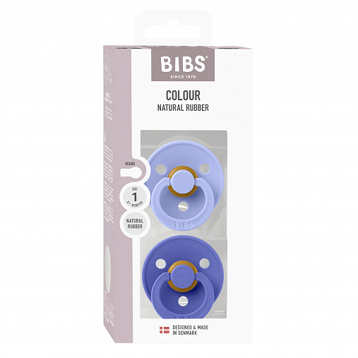 Набор пустышек латексных BIBS Colour, 2 шт. - Hush/Grape, 0+ мес.