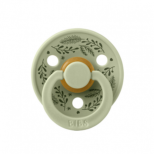 Пустышка латексная BIBS Colour Holiday - Leaf -  Sage/Hunter Green, 0+ мес.
