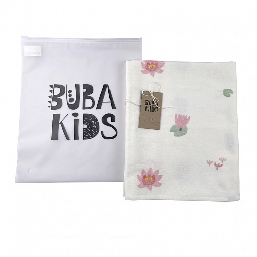 Пелёнка фланелевая BUBA KIDS, Кувшинка розовая, 95х115