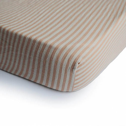 Муслиновая пелёнка-простыня на резинке Natural Stripe