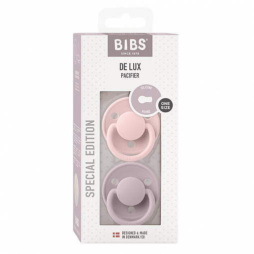 Набор пустышек силиконовых BIBS De Lux, 2 шт. - Blossom/Dusky Lilac, 0+ мес.