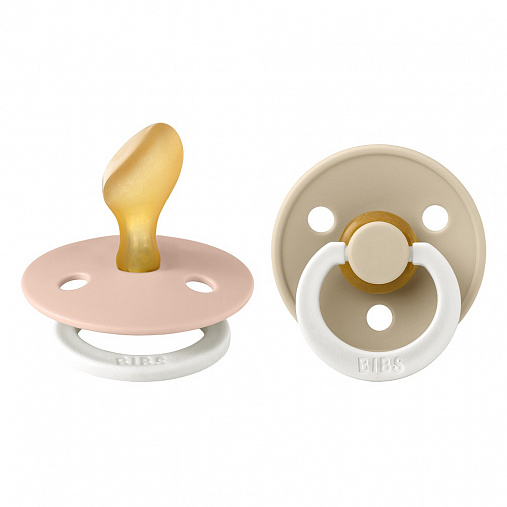 Набор пустышек латексных ночных BIBS Colour Glow Anatomical, 2 шт. - Blush/Vanilla, 6+ мес.