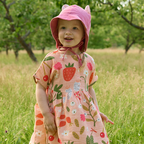 Платье детское с карманами из муслина BUBA KIDS, Ягодная поляна