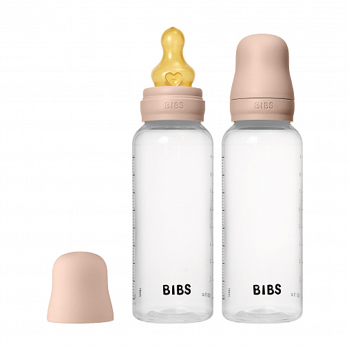 Набор бутылочек для кормления с латексной соской, средний поток BIBS, 2 шт. - Blush, 270 мл