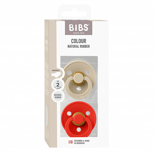 Набор пустышек латексных BIBS Colour Anatomical, 2 шт. - Vanilla/Candy Apple, 6+ мес.
