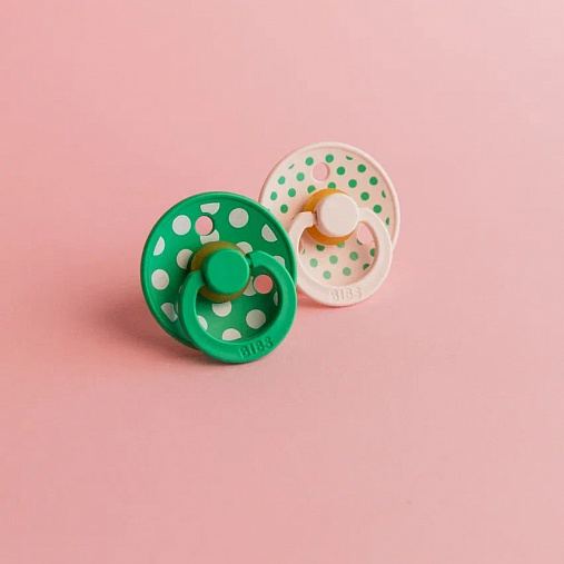 Пустышка латексная BIBS Studio Colour - Polka - Cactus/Petal, 0+ мес.
