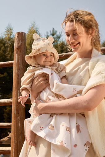 Пелёнки фланелевые BUBA KIDS, 3 шт., Мишкины лакомства/Бежевый/Сливочный, 95х115