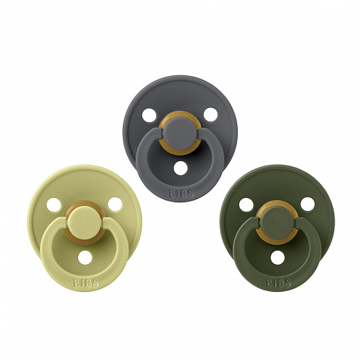Набор пустышек BIBS Colour, 3 шт., 0+ мес., Hunter Green/ Iron/ Meadow