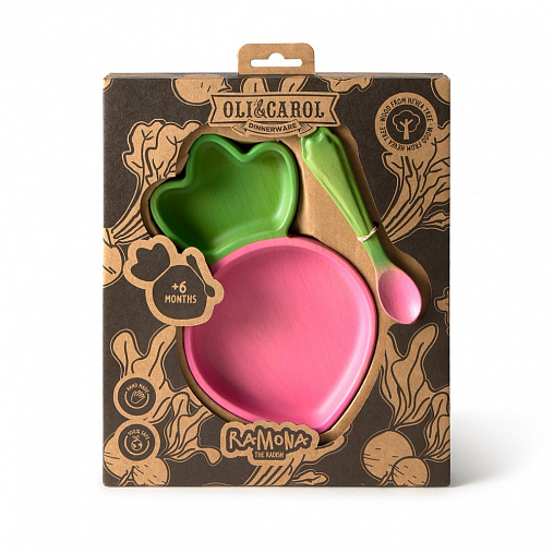 Ramona The Radish, тарелка и ложка «Редиска»