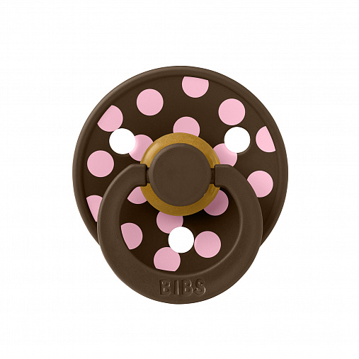 Пустышка латексная BIBS Studio Colour - Polka - Mocha/Baby Pink, 0+ мес.
