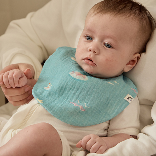 Слюнявчики муслиновые BUBA KIDS, 3 шт., Русская Арктика/Сливочный/Туманное утро