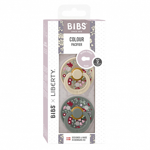 Набор пустышек латексных BIBS Liberty Colour, 2 шт. - Chamomile Lawn - Pine Mix, 6+ мес.