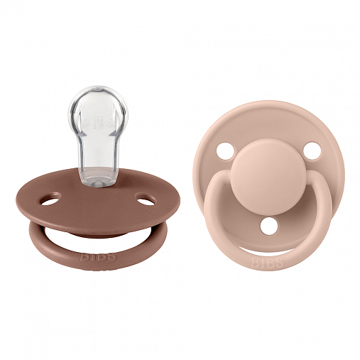 SALE! Набор пустышек силиконовых BIBS De Lux, 2 шт. - Woodchuck/Blush, 0+ мес.