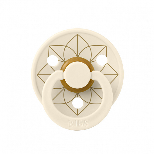 Пустышка латексная BIBS Colour - Noor - Ivory/Gold, 6+ мес.