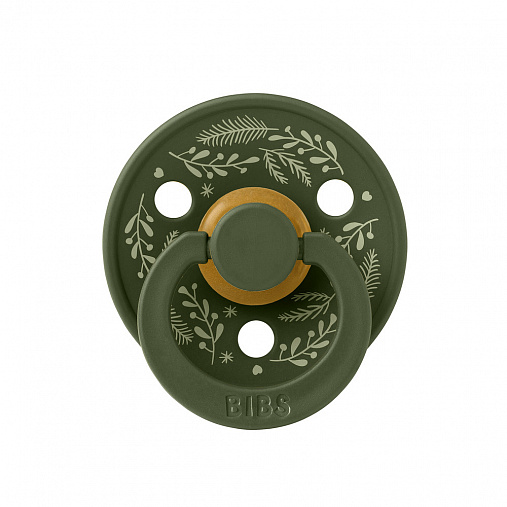 Пустышка латексная BIBS Colour Holiday - Leaf -  Hunter Green/Sage, 6+ мес.