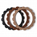 Прорезыватели Mushie Flower Bracelet, 3 шт. - Dove Black/Caramel/Natural