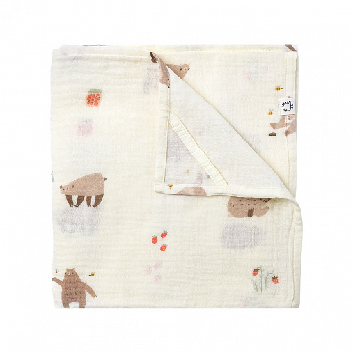 Пелёнки муслиновые BUBA KIDS, 3 шт., Мишкины лакомства/Миндаль/Кофе, 75х75